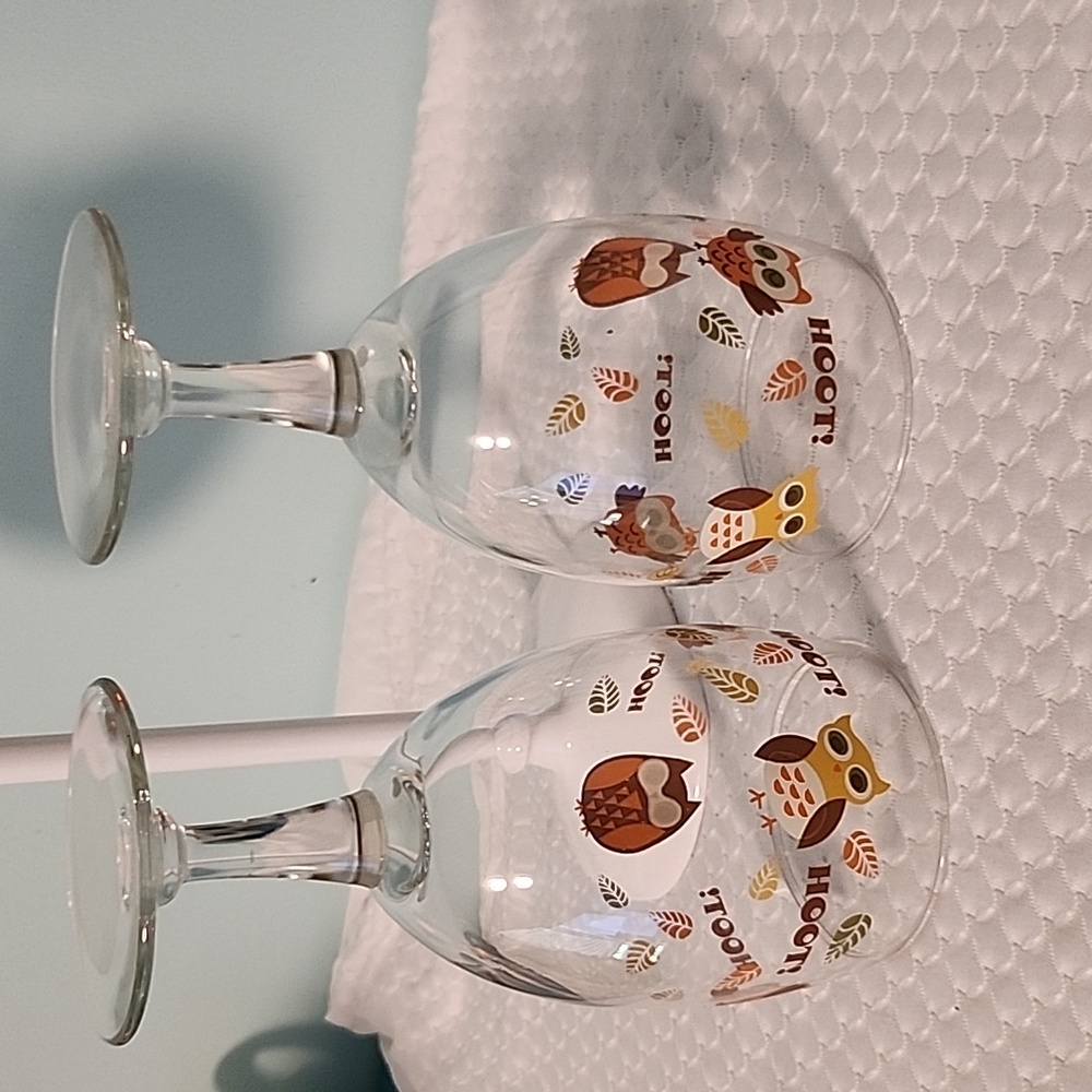 Vintage 7 1/4" Libbys Hoot Owl Stemware - Picture 5 of 5